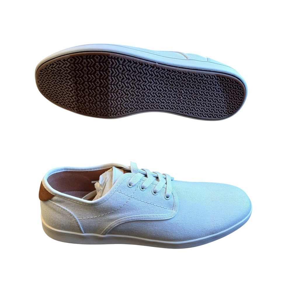 Steve Madden Mens Fenta Cream Fabric Lace Up Low Top Sneakers Shoes Size 11 NEW